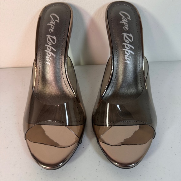 Cape Robbin Barbara-Anne Smoke Clear Stiletto Mules High Heels Size 7 NIB - Picture 3 of 16